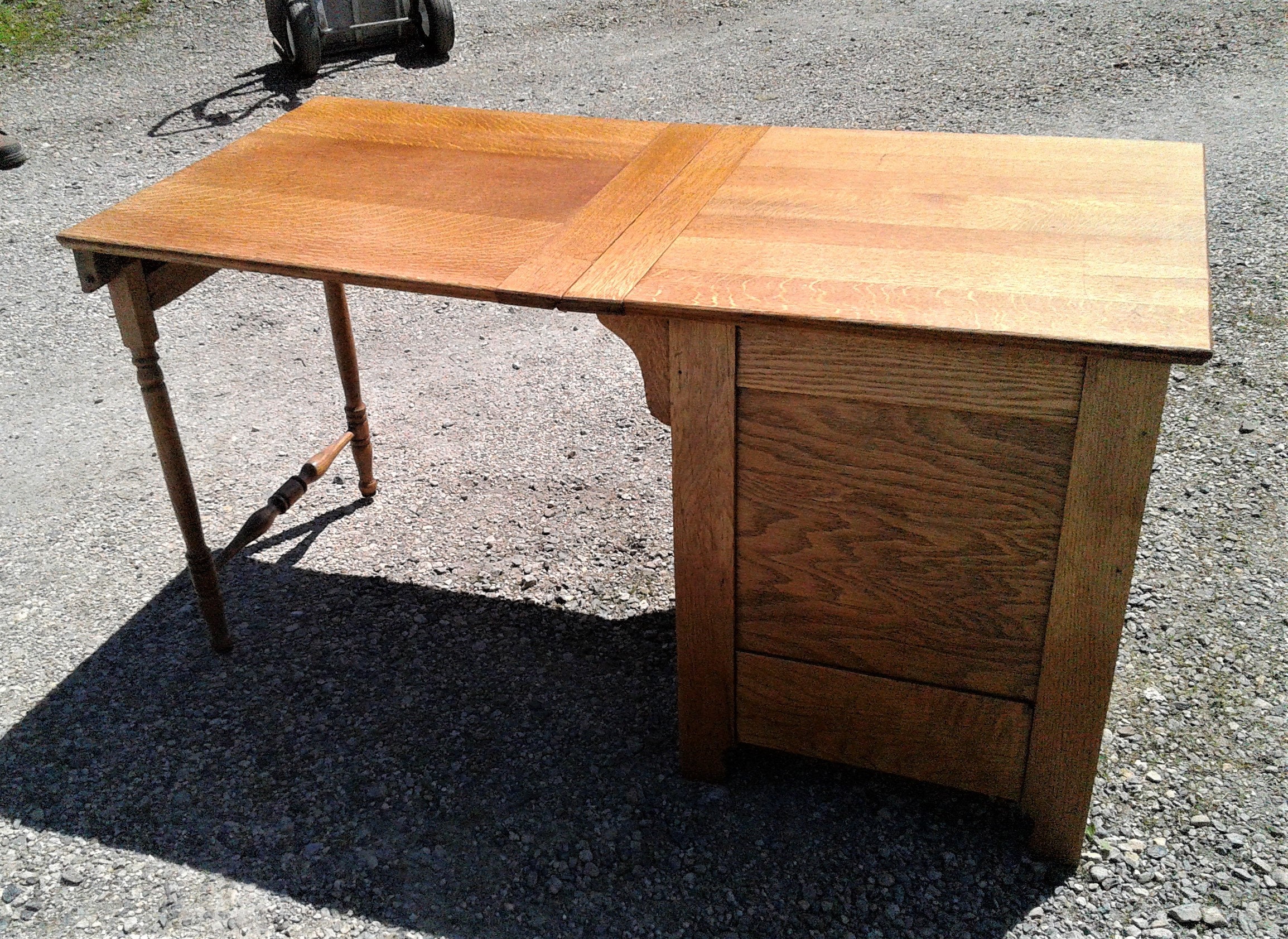 Antique Quarter Sawn Oak Sewing Table Desk Larkin Soap Co Drop Etsy