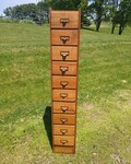 Antique Oak 10 Drawer File or Storage Cabinet 1920s