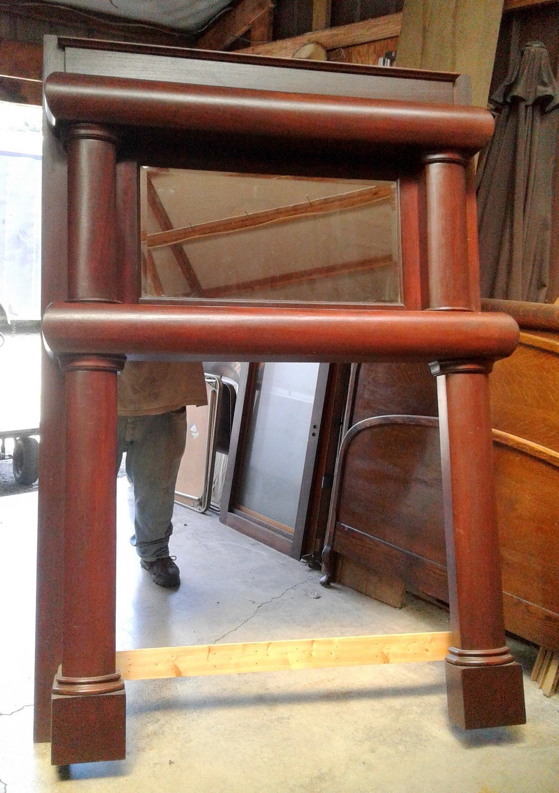 Mahogany Fireplace Mantel Antique Large With Full Columns Etsy