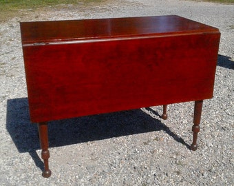 Antique Solid Cherry Drop Leaf Table 1860s