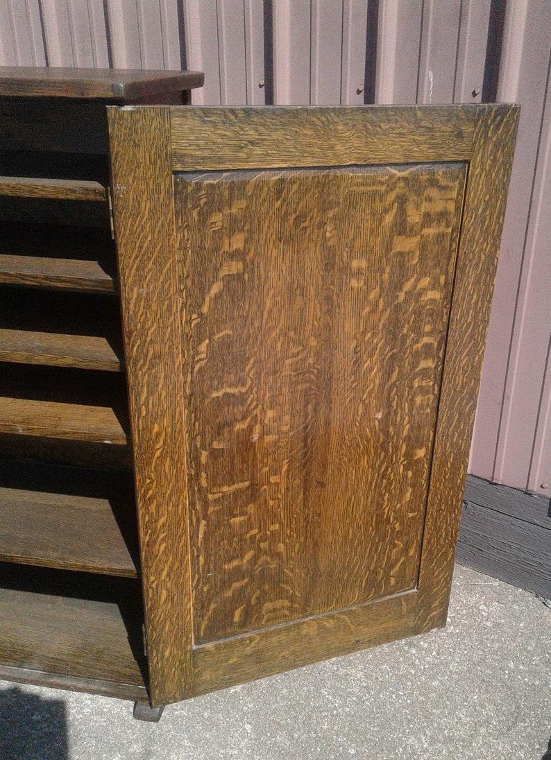 Antique Mission Style One Door Document Flat File Storage Cabinet Quarter Sawn Oak 1910 image 4