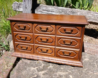 Vintage Mahogany Jewelry Box Made In Japan 1960s