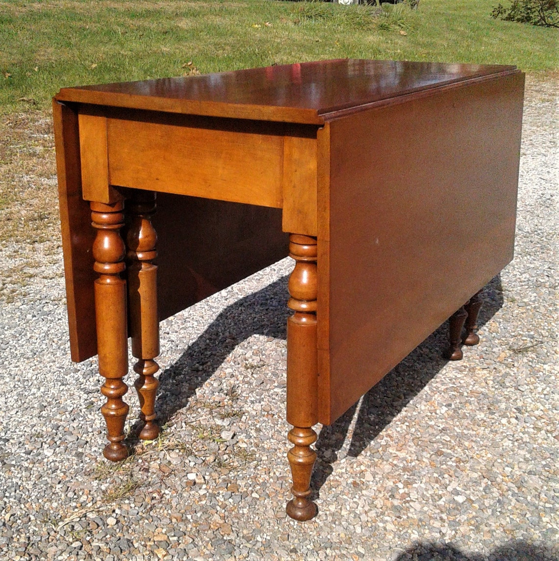 Antique Cherry Drop Leaf Gate Leg Table W 6 Legs 1850s Era Etsy