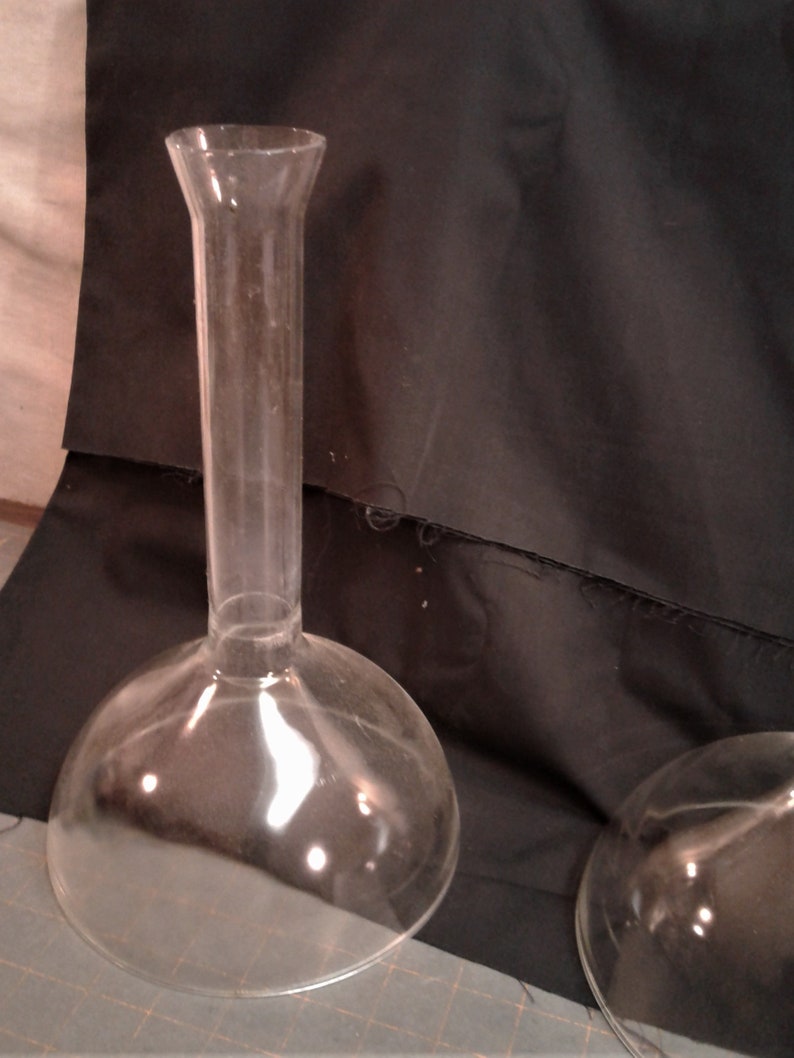 2 Vintage Lab Glass Long Stem Round Top Bowl Funnels for Etsy Ireland