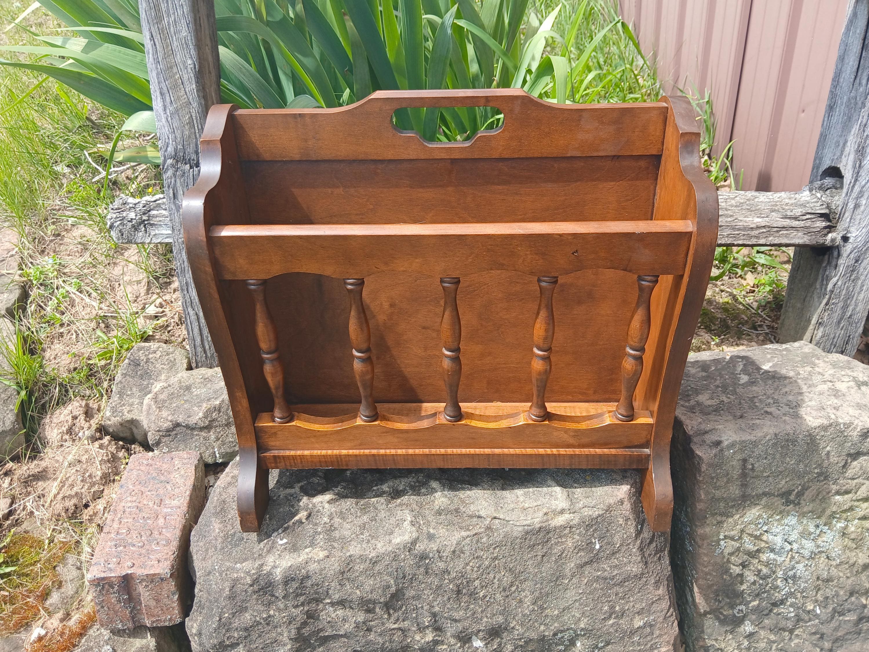 Vintage Magazine Rack With Handle - Etsy