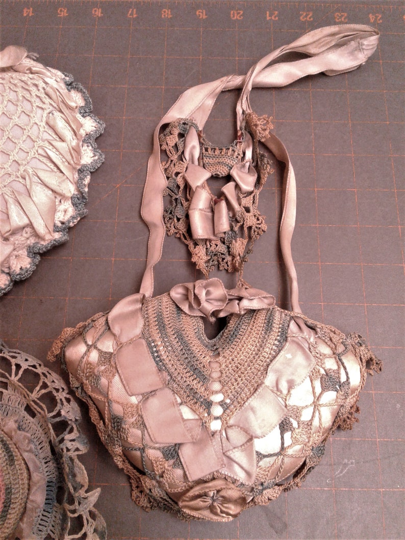 Antique Crochet Wishbone Thimble Holder and Pincushion Holders Etsy