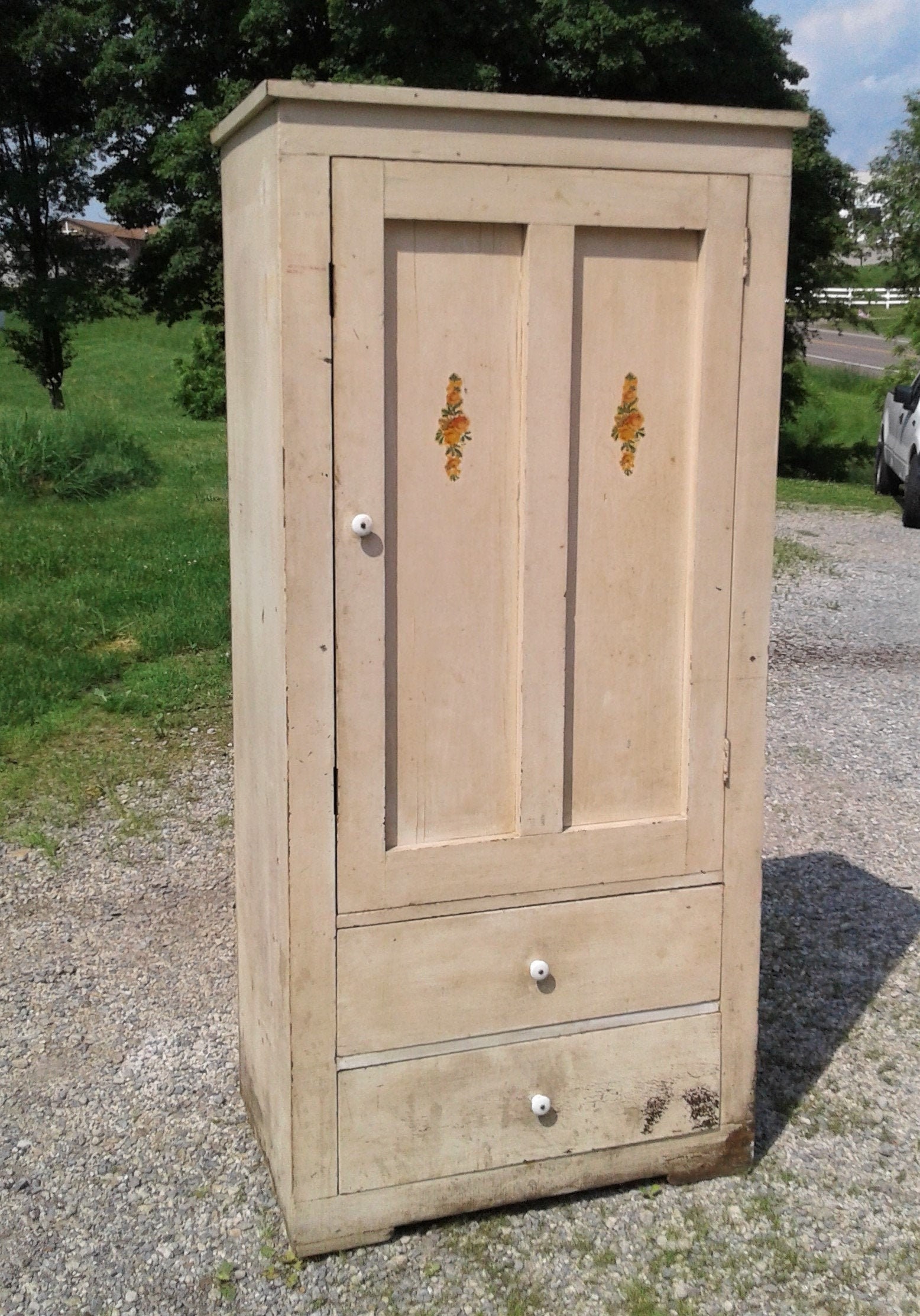 Antiguo armario de despensa de pino primitivo rústico con | Etsy