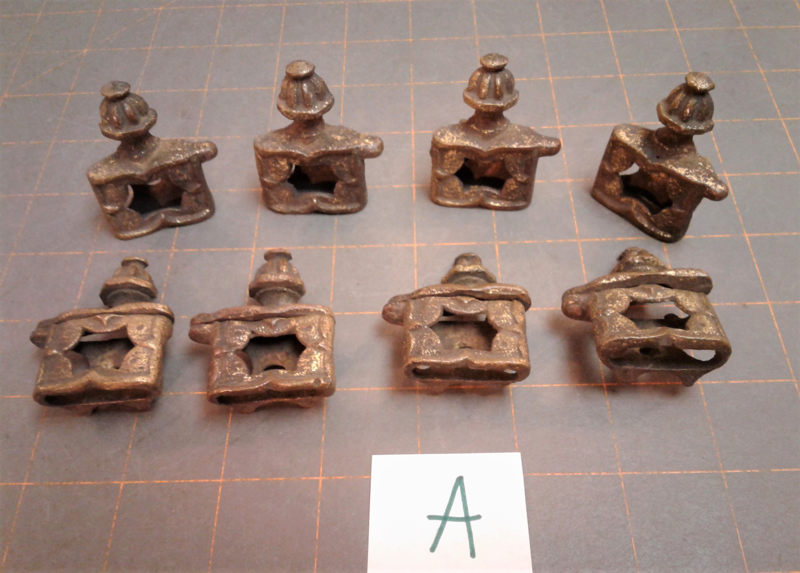 2 Sets of 4 Antique Brass Victorian Curtain Rod Holders w/ Etsy