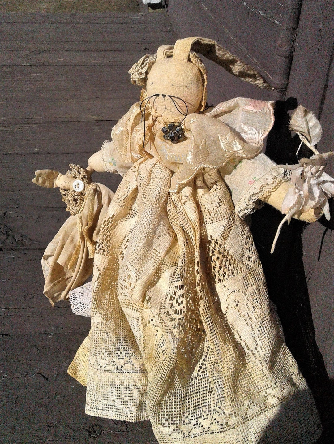 Vintage Primitive Bunny Rabbit Doll Amelia W Baby Bunny Doll - Etsy