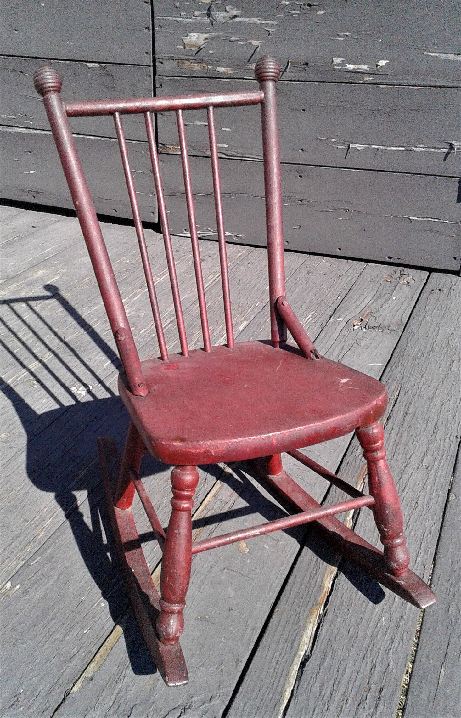 Antique Child or Doll Size Victorian Wooden Rocking Chair Old Red Paint 1890s Etsy
