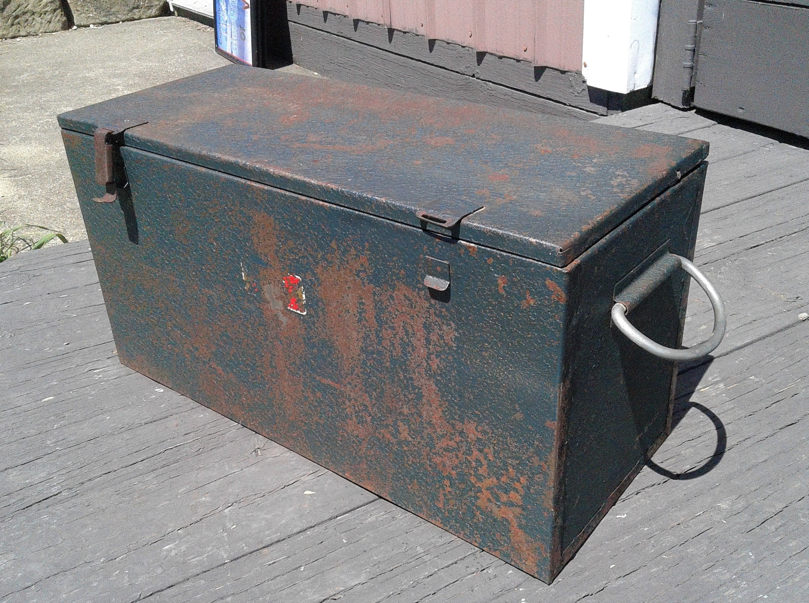 Antique Metal Ice Chest Cooler Box Galvanized Interior Steel Etsy