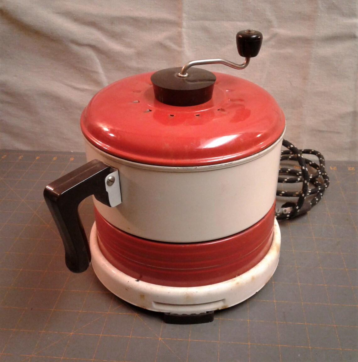 Antique Electric Hot Plate Hand Crank Popcorn Popper Etsy