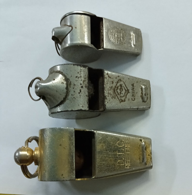 Lot of 3 Old Vintage Whistles Old Metal Whistles Etsy