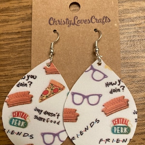FRIENDS Faux Leather Earrings