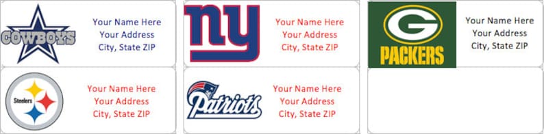 Nfl Label NFL PERSONALIZED FOOTBALL Personalized Address Labels - Customize With ...
