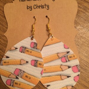 Pencil Teardrop-Style Earrings- great for a teacher or writer!