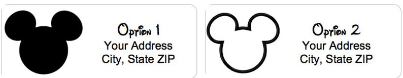 DISNEY Inspired Mickey/minnie Silhouette Personalized Address Labels ...