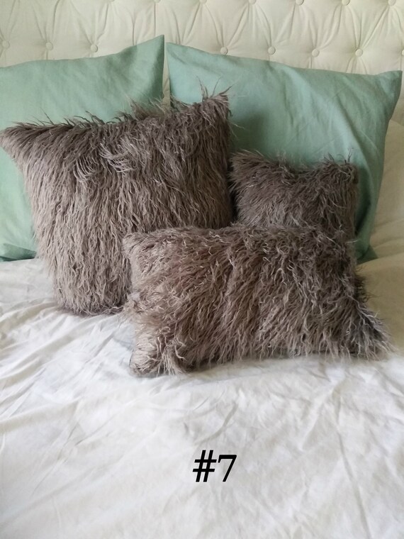 Plush Faux Fur Pillow Square Or Lumbar Pillow Throw Pillow Etsy