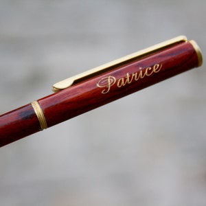 Personalized wooden pen, unique wedding, retirement, anniversary or birthday gift, custom original present, name engraved by laser in France