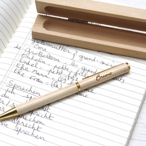 Custom pen engraved with your text, wooden case in option, personalized gift for Wedding, birthday retirement
