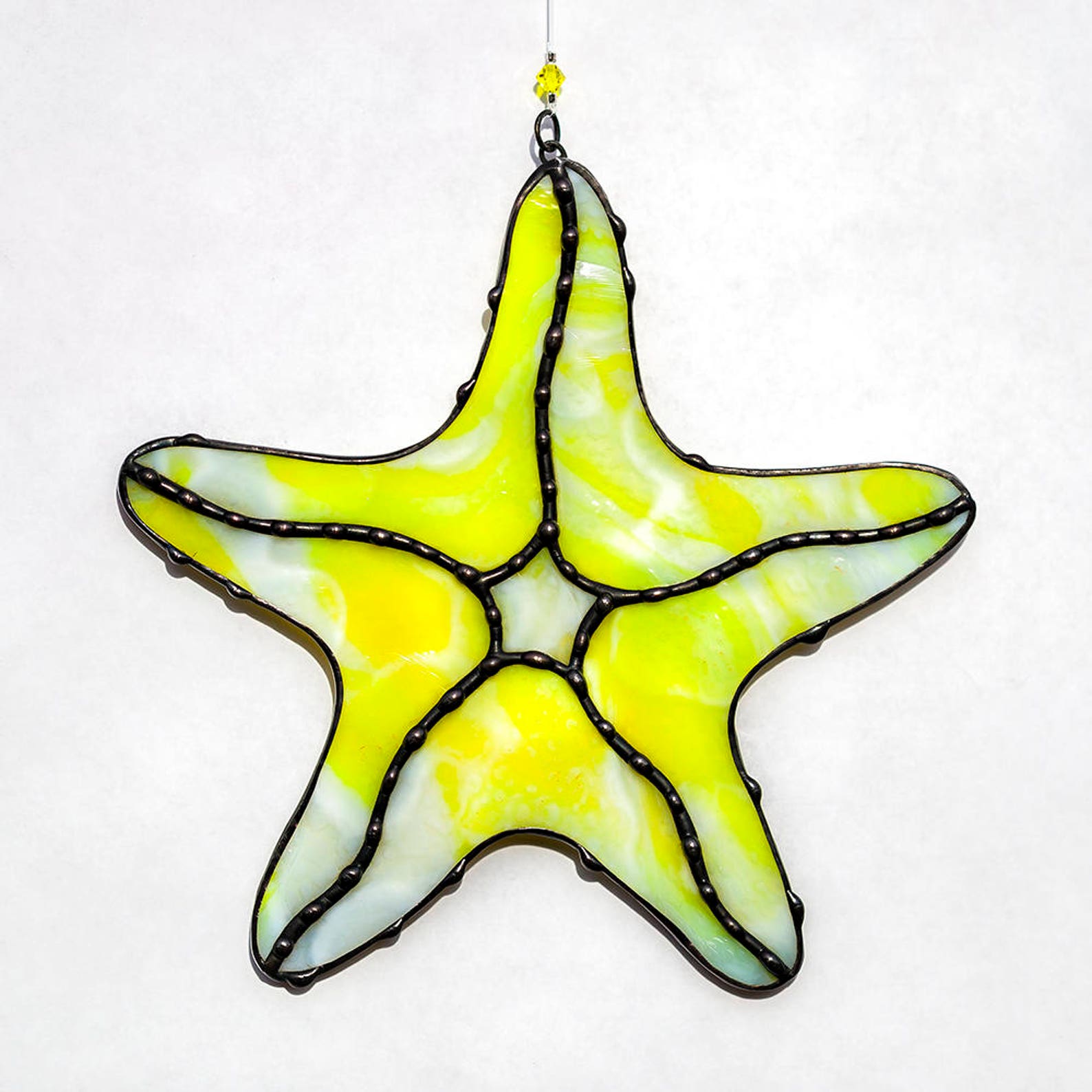 Starfish Stained Glass Starfish Suncatcher Stain Glass Sea Etsy