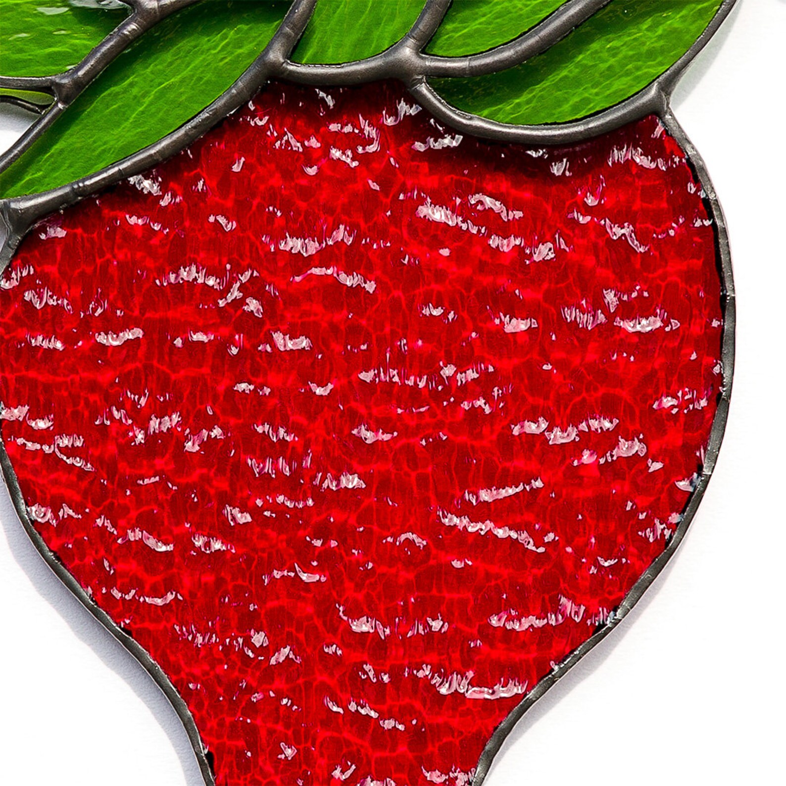 Strawberry stained glass strawberry suncatcher stain glass Etsy
