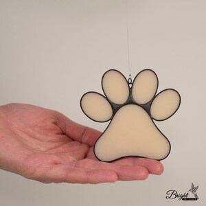 Stained glass paw print suncatcher, pet memorial gift, dog paw print, animal paw print, animal lover