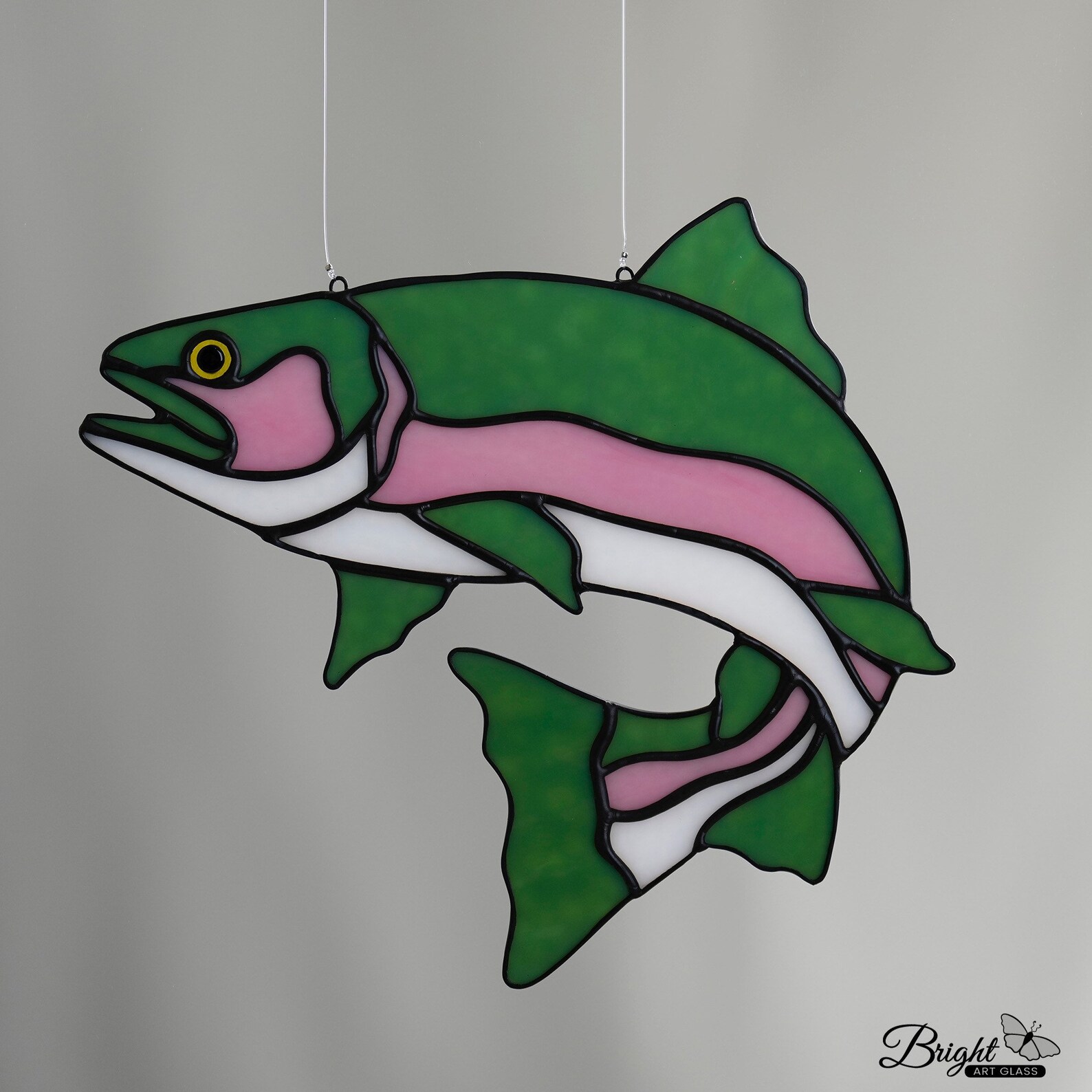 Trout Stained Glass Trout Rainbow Trout Fish Decoration Etsy