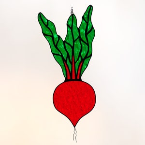Beet, red beet, stained glass beet, beet suncatcher, beet ornament, beet decor, beet decoration, veggie, vegetable, stained glass veggie