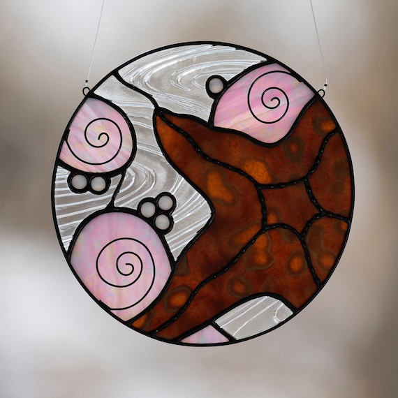 Stained Glass Suncatcher Window Hanging Wall Art Ocean Theme Beach House Nautical Gift Sea Star Fish Ornament Stain Glass Coastal Handmade