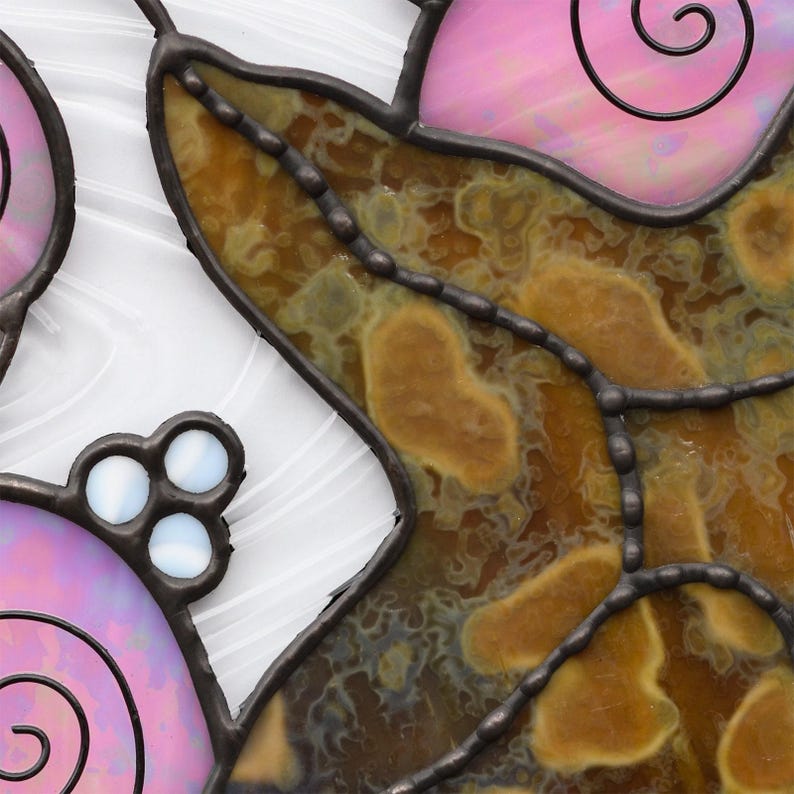Stained Glass Window Hanging Starfish Suncatcher Ocean Beach Theme Coastal Nautical Wall Art Sea Star Sun Catcher Hand Cut Glass Pieces Copper Foil Wrapped Artisan Crafted Quality Perfect Beach House Gift Marine Creature Ornament Coastal