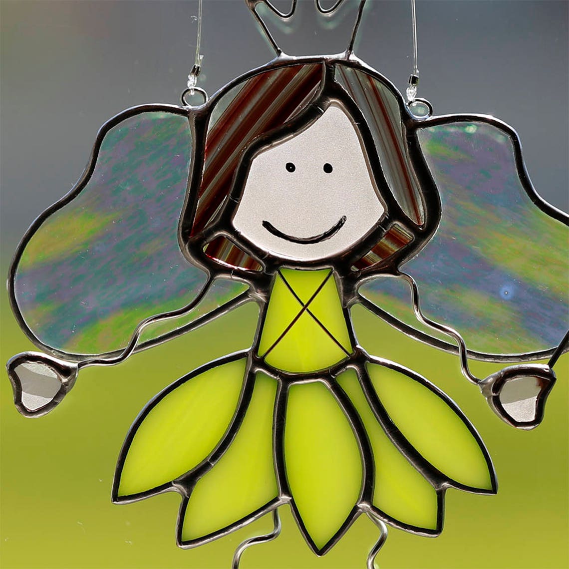 Stained glass fairy suncatcher stain glass fairy princess Etsy