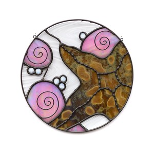 Ocean Theme Starfish Suncatcher Stained Glass Window Hanging Beach House Coastal Wall Art Nautical Gift Sea Star Ornament Hand Cut Glass Pieces Copper Foil Construction Marine Creature Sun Catcher Perfect Coastal Home Styling Handmade