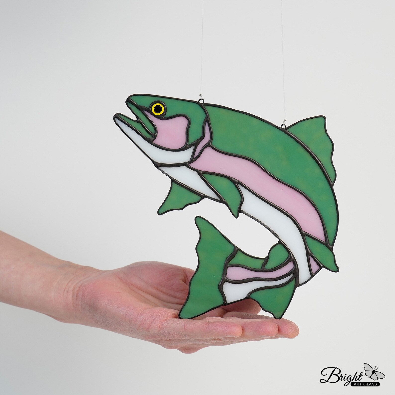 Trout Stained Glass Trout Rainbow Trout Fish Decoration Etsy