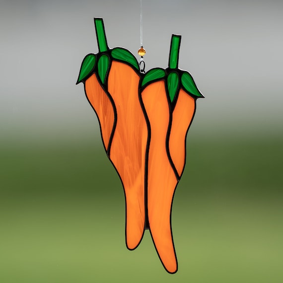 FOOD//KITCHEN SUNCATCHERS RED CHILI PEPPERS SUNCATCHER