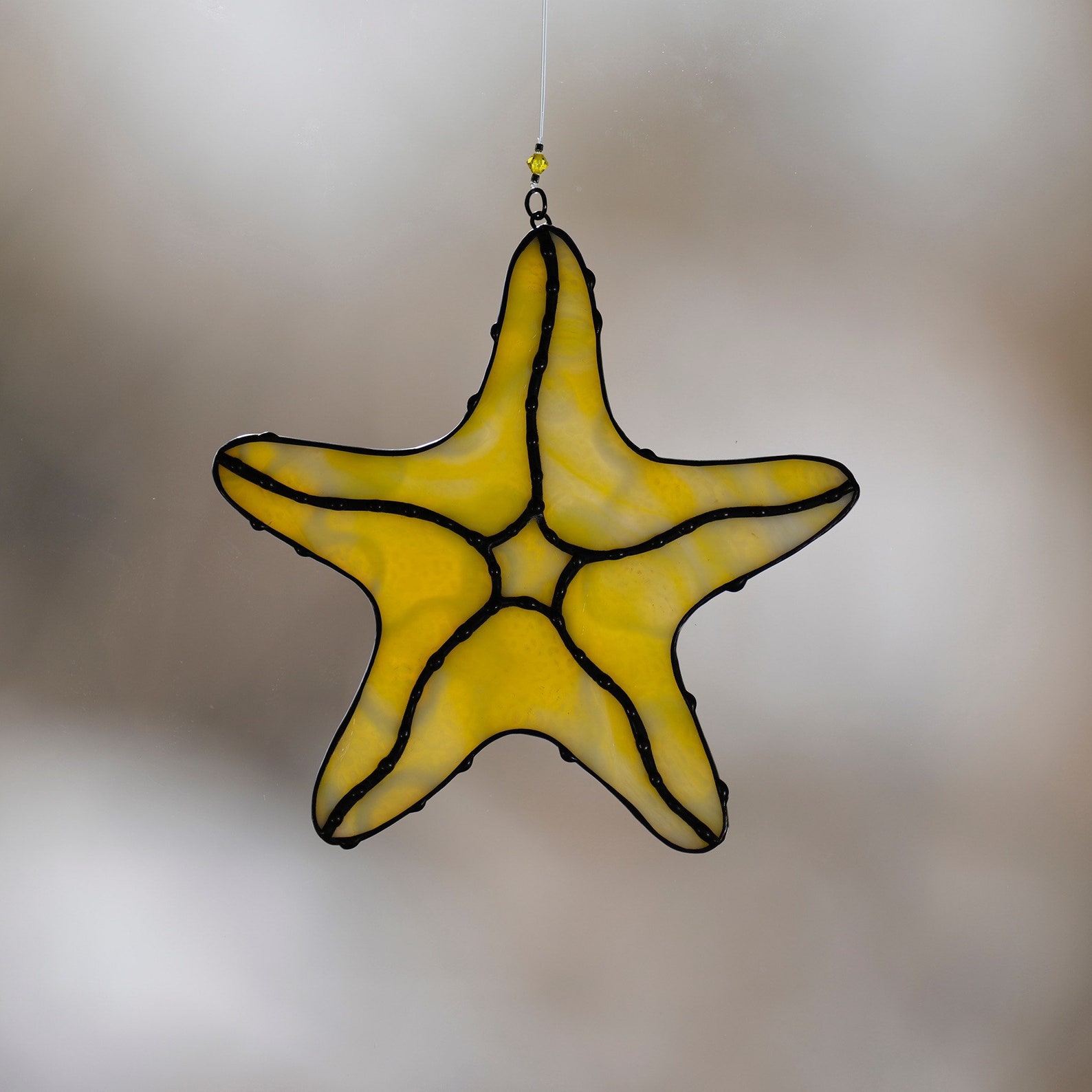 Starfish Stained Glass Starfish Suncatcher Stain Glass Sea Etsy