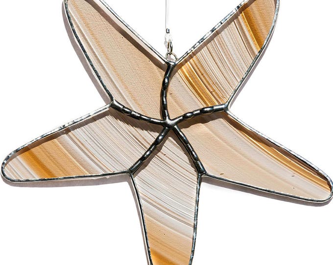 Stained Glass Starfish Suncatcher Stain Glass Star Fish Sun Etsy