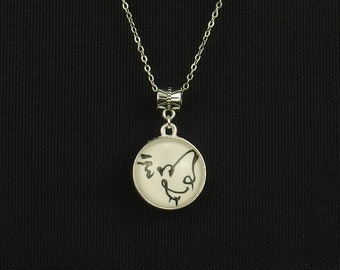 Year of the Rooster Chinese Necklace  / Calligraphy Symbol Hand Painted Art / Custom Pendant / Asian Necklace With Oriental Jewelry Box