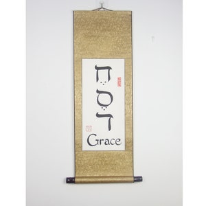 Naam in Hebreeuwse Kalligrafie / Hand Painted Hebreeuwse Naam Teken / Aangepaste Wall Art / Hebreeuwse Word Wall Hanging / Joodse Gift