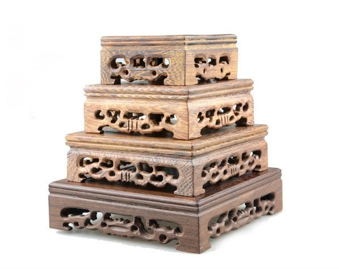 Light Square Wood Stand for Stone / Craft Wood Stand / Item Wood Stand
