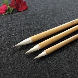 Spazzole per capelli capra di calligrafia cinese / Set di 3 pennelli di pratica Shufa cinesi / set di spazzole di vernice a inchiostro e pennelli a inchiostro