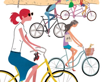 Bicycles, Bikes. Limited edition print.