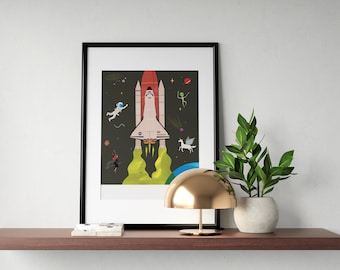 Flight, Space Shuttle Endeavour, Limited edition print.