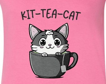 Kit Tea Cat - Rolig Tea Cat-ordvits T-shirt