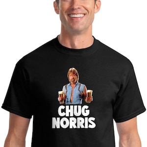 Chug Norris - Chuck Norris Beer Drinking Parody Pun T-Shirt, Funny drinking shirt, funny gag gift for husband or boyfriend.