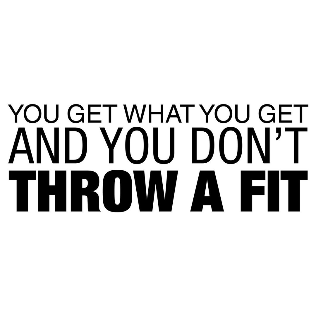 You Get What You Get and You Don't Throw a Fit Shirt Etsy