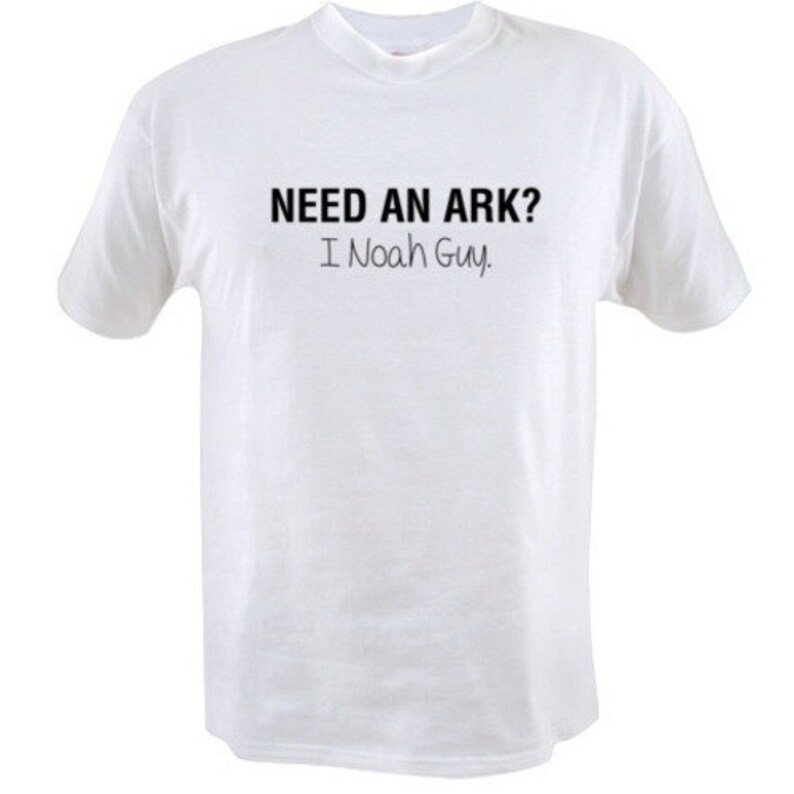"Need An Ark? I Noah Guy" Funny Religious T-Shirt - Men's Or Women's Organic Cotton - View #2