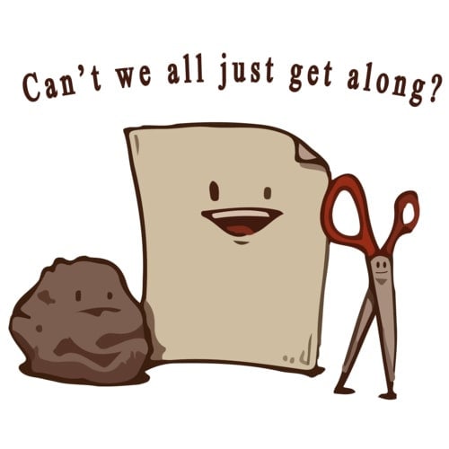 Get Along Rock Paper Scissors Funny 