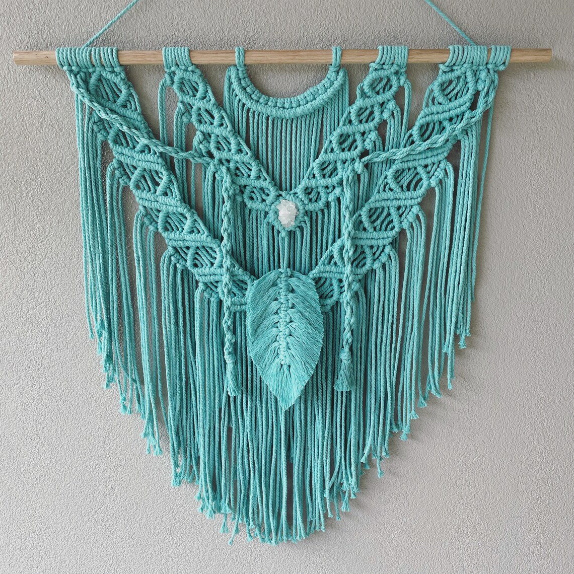 Large Leaf Macrame Wall Hanging Etsy