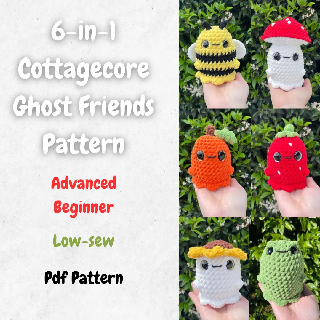 30 Ghost Crochet Patterns for Halloween: Spooky-Cute Amigurumi, Keychains, Bags, and Decor 24 Cottagecore Ghost Crochet Pattern: 6-in-1 Amigurumi